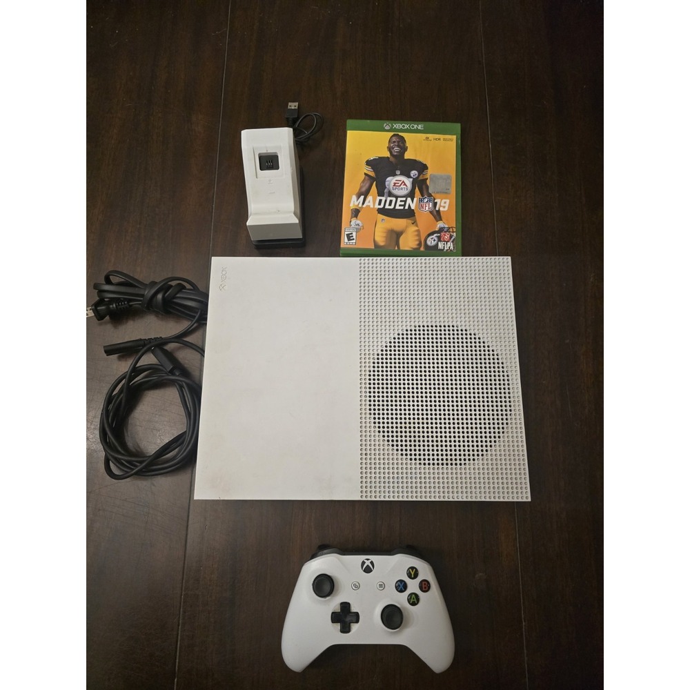 Microsoft Xbox One S Console w/ Controller And Cords Bundle